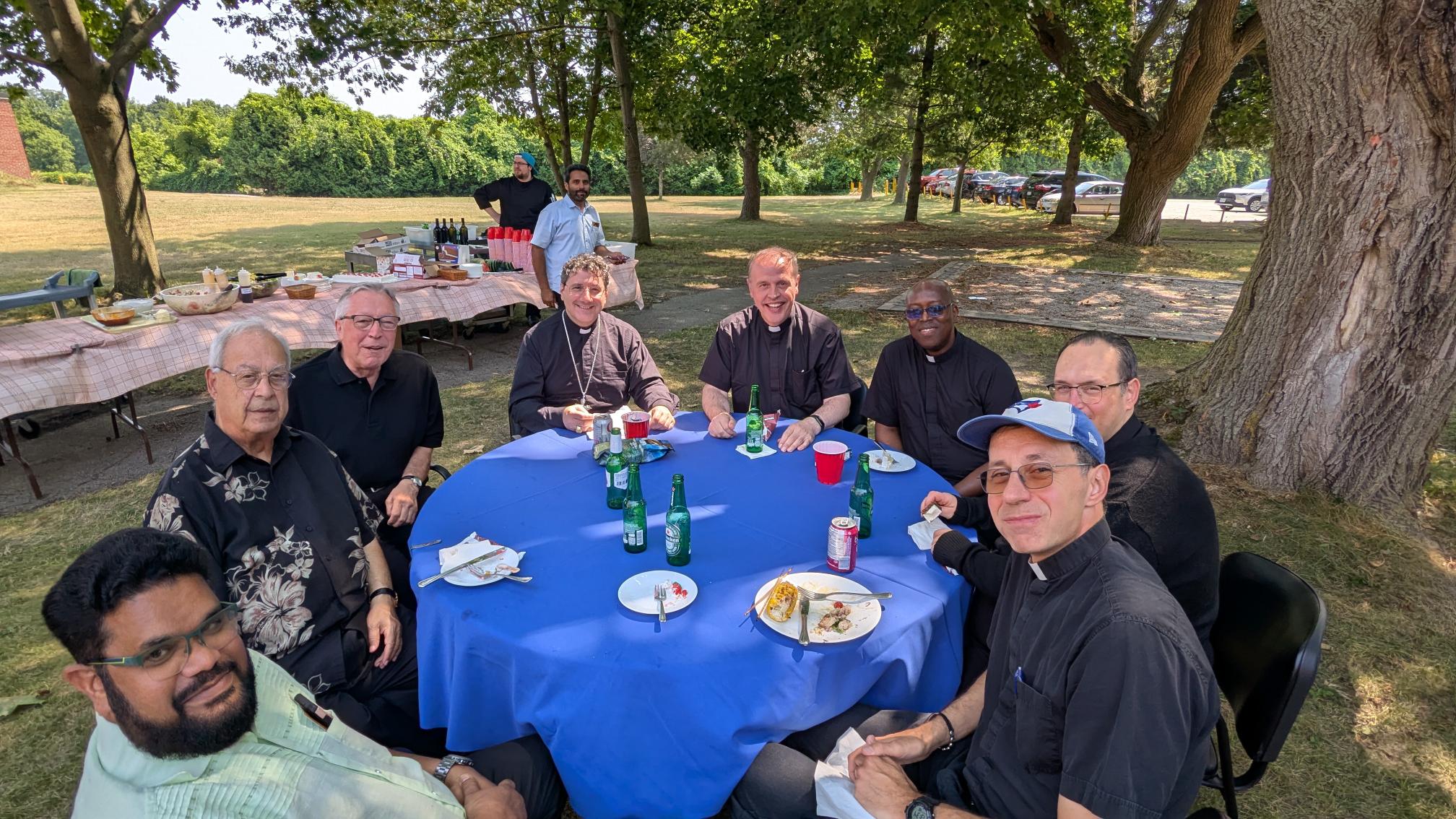 Priests gather for Jubilee Year BBQ Priests gather for Jubilee Year BBQ