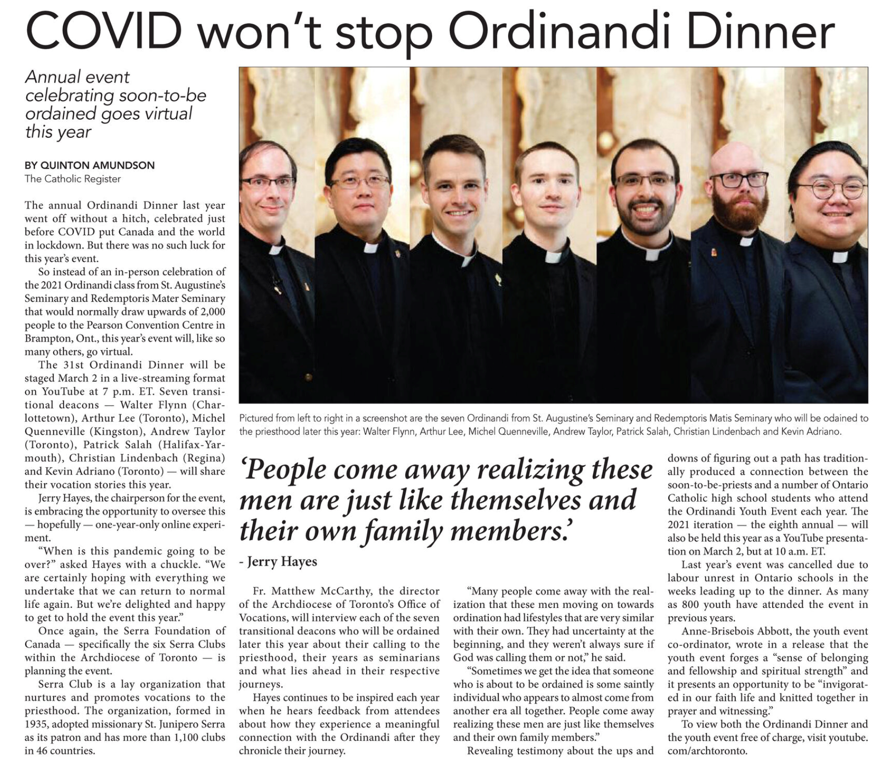 virtual ordinandi dinner register article