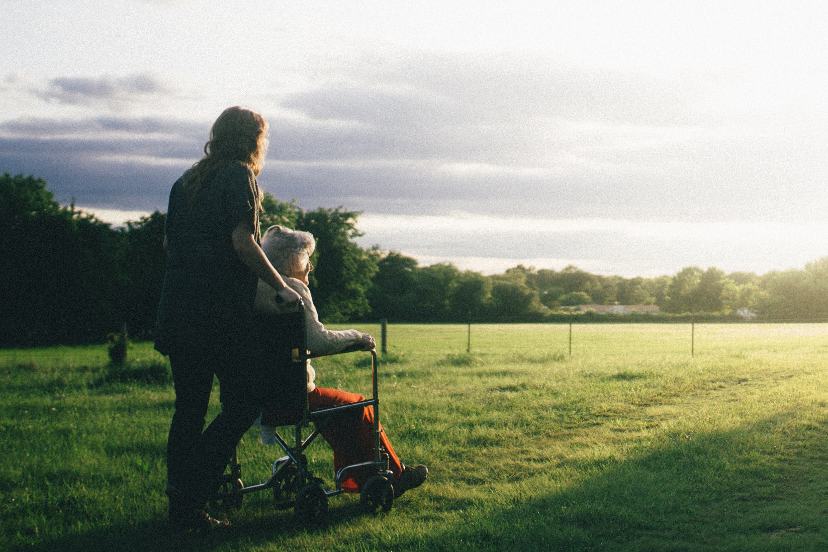 Person in a wheelchair looking at the horizon