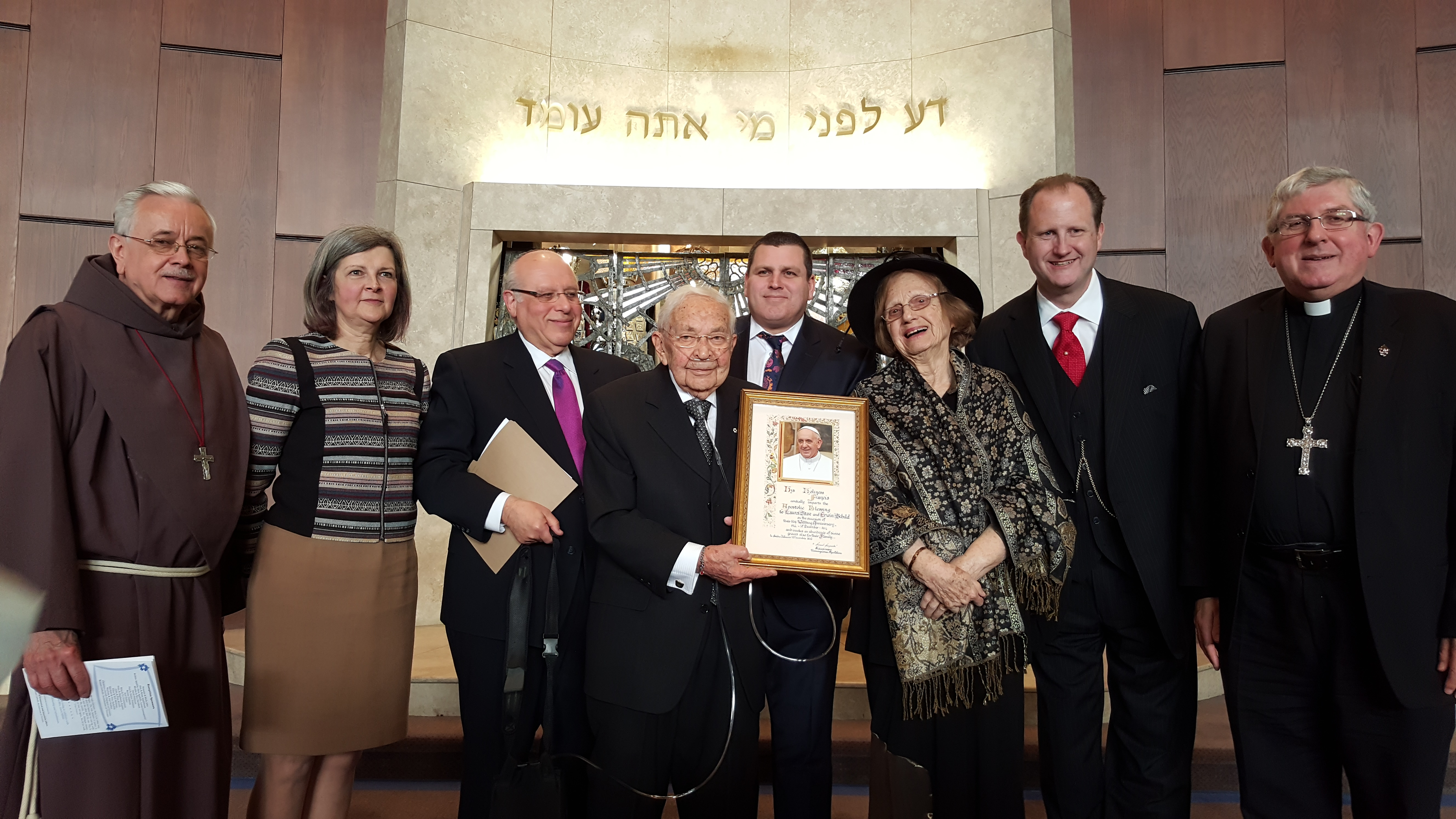 Cardinal Collins gives Papal Blessings on 50th Wedding Anniversary of Rabbi Irwin Schild at Adath Israel Congregation