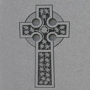 Memorial monument inscription of a Celtic cross