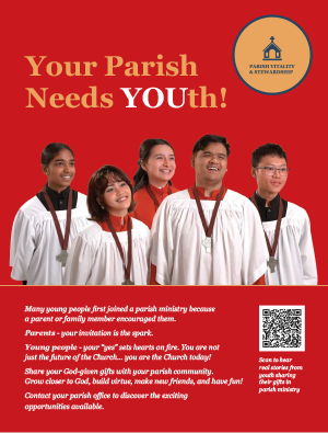 "Your Parish Needs YOUth" poster